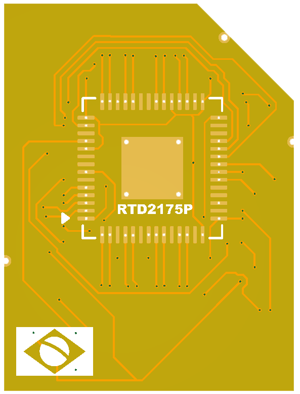 Interposer DatZero - face de baixo, solda na placa-mae com pinagem compativel com o Realtek RTD2175P